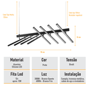Ver mais imagens de Lustre Moderno Traço Articulado Led Nórdico 8h-3000k-preto