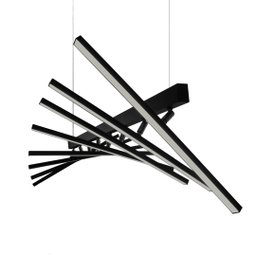 Lustre Moderno Traço Articulado Led Nórdico 8h-3000k-preto - 1
