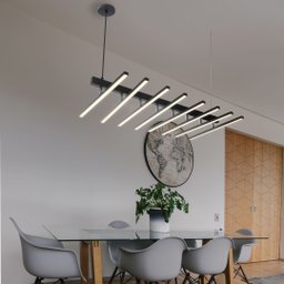 Lustre Moderno Traço Articulado Led Nórdico 8h-3000k-preto - 7