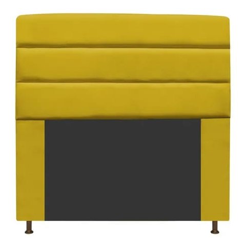 Cabeceira Estofada Turim 140CM Casal Courino Amarelo - D A DECOR