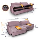 Ver imagem 4 de Sofá Cama Baú Ravello sem Caixa 2,76m Linho 3 Lugares