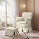 Ver imagem 1 de Poltrona de Amamentação com Balanço Licce com Puff Vamfer Estofados Courino Azul