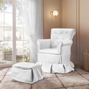 Ver imagem 2 de Poltrona de Amamentação com Balanço Licce com Puff Vamfer Estofados Courino Azul