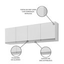 Ver imagem 3 de Armário Aéreo 150cm 4 Portas Andréia Branco - Ajl Móveis