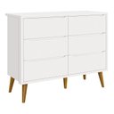 Ver imagem 3 de Dormitório Completo Infantil Theo 2 Portas, Cômoda 6 Gavetas, Berço e Mesa de Canto Branco Fosco com