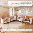 Ver imagem 5 de Berço Minicama 4 em 1 Americano 100% MDF Levy Espresso Móveis Branco Brilho/Amêndoa
