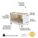Ver imagem 6 de Berço Minicama 4 em 1 Americano 100% MDF Levy Espresso Móveis Branco Brilho/Amêndoa