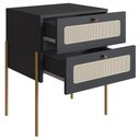 Ver mais imagens de Cabeceira Solteiro e Mesa Pés de Metal Arlo A10 Nero/dourado - Mpozenato