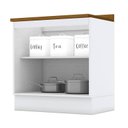 Ver imagem 2 de Balcão 2 Portas 80 Cm Americana Branco com Tampo Nature – Henn