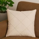 Ver imagem 1 de Capa de Almofada Linho Cor Bege Cru com Detalhe Drapeada 45x45cm