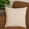 Capa de Almofada Linho Cor Bege Cru com Detalhe Drapeada 45x45cm - 1