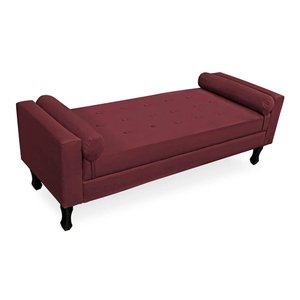 Calçadeira Baú Felix King Size 195cm Suede - Ecotec Decor:Vinho
