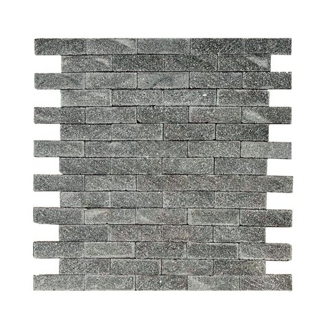 Revestimento Cimentício - Tijolinho Terrazzo Grafite 6x19cm Cinza