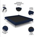Ver imagem 3 de Cama King Base Box 193x203cm Pés de Ferro Cold P02 Veludo Azul - Mpozenato