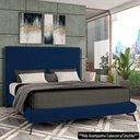 Ver imagem 2 de Cama King Base Box 193x203cm Pés de Ferro Cold P02 Veludo Azul - Mpozenato