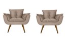 Ver imagem 1 de Kit 02 Poltronas Decorativa Sala E Recepção Opala Suede Bege - LM DECOR