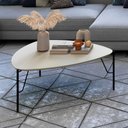 Ver imagem 3 de Mesa de Centro para Sala 31cm com Pés em Metal 100% Mdf Cor:luna com Preto
