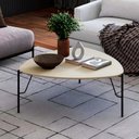 Ver imagem 1 de Mesa de Centro para Sala 31cm com Pés em Metal 100% Mdf Cor:luna com Preto