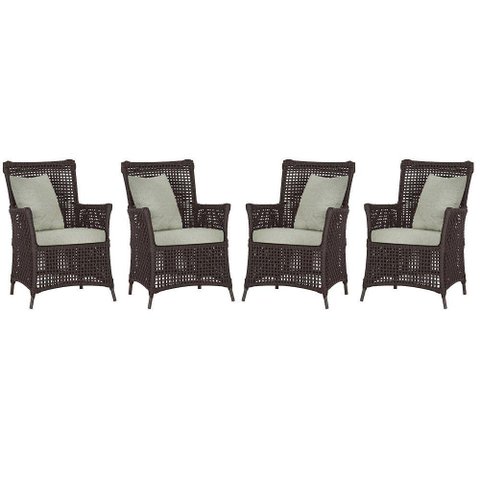 4 Poltronas Igapó Alumínio Pintura Marrom Corda Náutica E3 Marrom