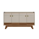 Ver imagem 2 de Buffet Aparador Aleppo 4 Portas Pés de Madeira Babus - Freijó / Off White