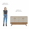 Buffet Aparador Aleppo 4  Portas Pés de Madeira Babus - Freijó / Off White - 8