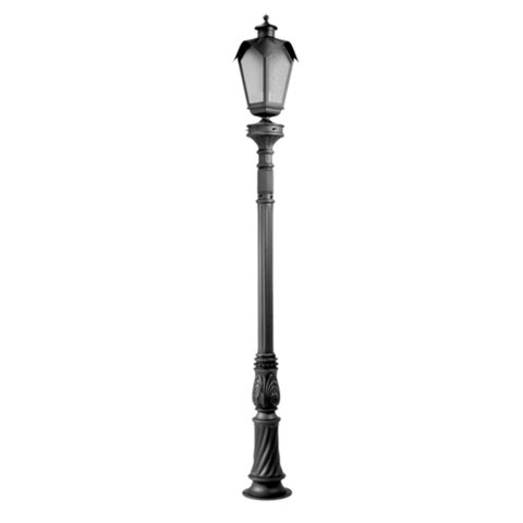 Poste para Jardim Colonial Sinha Alumínio Preto 2,20m 15001/1p Incolustre