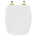 Ver imagem 1 de Assento Sanitário Soft Close Laguna Branco para Vaso Hervy com Ferragem Dourada