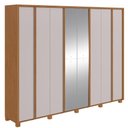 Ver imagem 2 de Guarda-roupa Casal 100% Mdf 8 Portas Easy Glow com Espelhos e Pés Amendoa Clean/off White