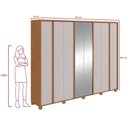 Ver imagem 4 de Guarda-roupa Casal 100% Mdf 8 Portas Easy Glow com Espelhos e Pés Amendoa Clean/off White
