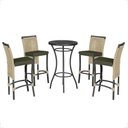 Ver imagem 1 de Mesa Bistro e 4 Banquetas Roma Preta Corda Náutica 13 Trama Original