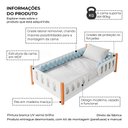 Ver imagem 4 de Cama Infantil Montessoriana Completa com Colchão Enxoval Trança Azul Melissa com Lousa Magica