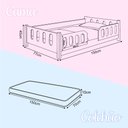 Ver imagem 5 de Cama Infantil Montessoriana Completa com Colchão Enxoval Trança Azul Melissa com Lousa Magica