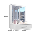 Ver imagem 5 de Penteadeira Camarim Moderna Modulada 11 Gavetas com Espelho:branco