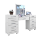 Ver imagem 2 de Penteadeira Camarim Moderna Modulada 11 Gavetas com Espelho:branco