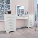 Ver imagem 1 de Penteadeira Camarim Moderna Modulada 11 Gavetas com Espelho:branco