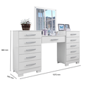 Ver imagem 3 de Penteadeira Camarim Moderna Modulada 11 Gavetas com Espelho:branco