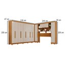 Ver imagem 4 de Guarda-Roupa Casal Modulado Portofino 13 Portas 4 Gavetas com Pés Cinamomo/Off White - Pnr Móveis