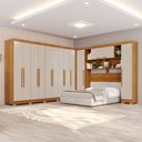 Ver imagem 3 de Guarda-Roupa Casal Modulado Portofino 13 Portas 4 Gavetas com Pés Cinamomo/Off White - Pnr Móveis