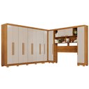 Ver imagem 1 de Guarda-Roupa Casal Modulado Portofino 13 Portas 4 Gavetas com Pés Cinamomo/Off White - Pnr Móveis