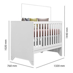 Berço Americano Retro Maya e Guarda Roupa Infantil Eloá Branco Acetinado – Phoenix Baby - 3