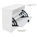 Ver imagem 3 de Sapateira Olga Compacta Branca 610 Mm com Puxador 1 Porta