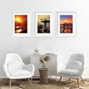 Ver imagem 2 de Kit 3 Quadros Grandes Rio de Janeiro - 60x48cm:moldura Branca