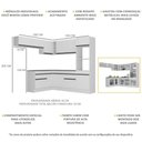 Ver imagem 4 de Armário de Cozinha Completa de Canto com Rodapé Veneza Multimóveis MP2105.964 Branco/Preto