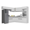 Ver imagem 3 de Armário de Cozinha Completa de Canto com Rodapé Veneza Multimóveis MP2105.964 Branco/Preto