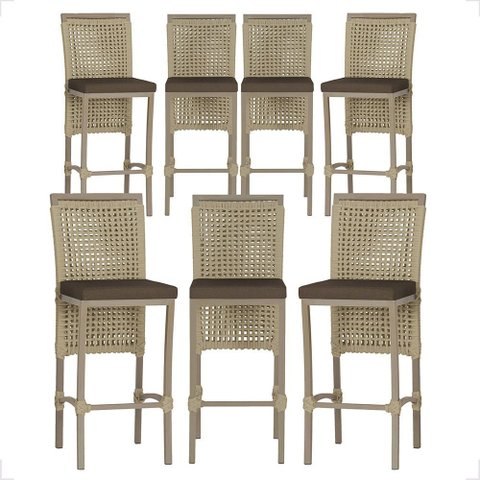 7 Banqueta em Alumínio Roma Fendi Corda Náutica Tecido 9