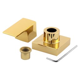 Kit 2 Acabamento para Chuveiro Quadrado Alavanca Dourado Brilhante Banheiro Padrão Deca - 5