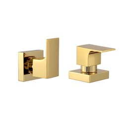 Kit 2 Acabamento para Chuveiro Quadrado Alavanca Dourado Brilhante Banheiro Padrão Deca - 1