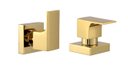 Ver imagem 1 de Kit 2 Acabamento para Chuveiro Quadrado Alavanca Dourado Brilhante Banheiro Padrão Deca
