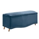 Ver imagem 6 de Conjunto Cabeceira/calçadeira Holanda 90 Cm Luxor Azul - Shop Das Cabeceiras