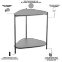 Ver imagem 4 de Mesa Lateral para Sala de Estar Pés Metálicos Adek A03 Nero Preto - Lyam Decor